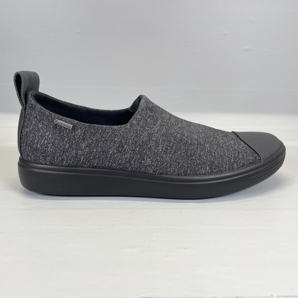 Ecco Soft 7 GTX Gore-Tex Shoes Womens Size 7 EU 38 Gray Slip On Comfort Casual